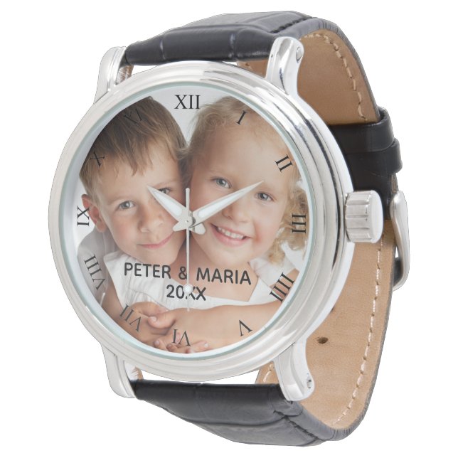 Aangepaste kinder foto's foto's jaarroman horloge (Gekanteld)