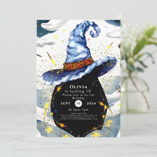 Aangepaste Kinder Fun Wizard Verjaardag Kaart (Staand voorkant)