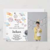 Aangepaste Kinder Galaxy-feestuitnodiging Kaart (Voorkant)