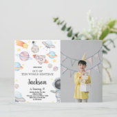 Aangepaste Kinder Galaxy-feestuitnodiging Kaart (Staand voorkant)