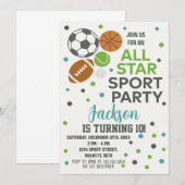 Aangepaste Kinder Game Day Party Kaart (Voorkant / Achterkant)