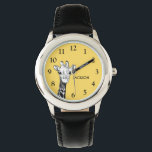 Aangepaste Kinder Giraffe Horloge<br><div class="desc">Gele giraffe gepersonaliseerde naamhorloge. Gemakkelijk om te personaliseren en zal een groot geschenk maken voor kerst,  verjaardagen,  en alle andere gelegenheden.</div>