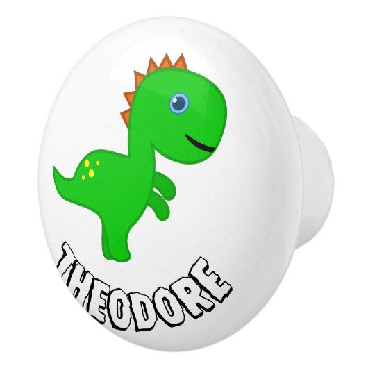 Aangepaste kinder groene dinolade keramische knop (Rechts)