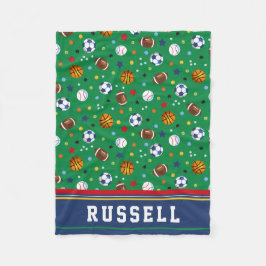 Aangepaste Kinder groene multisporingsschroef Fleece Deken