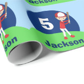 Aangepaste Kinder honkbalspeler Cadeaupapier (Rol Hoek)