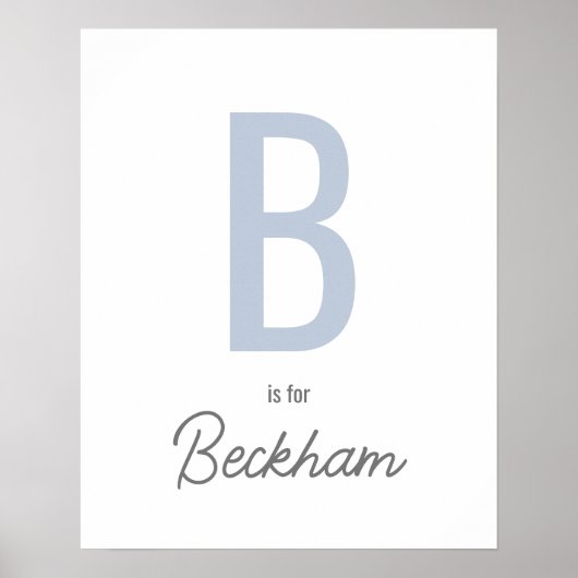 Aangepaste Kinder Initiaal en naamafdrukken Poster (Voorkant)