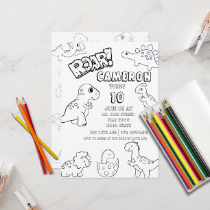 Aangepaste Kinder Kleurende Dinosaurus voor Jongen Kaart