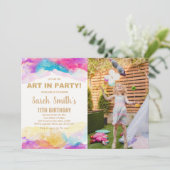Aangepaste Kinder kunst Party Uitnodigen Kaart (Staand voorkant)