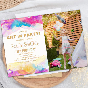 Aangepaste Kinder kunst Party Uitnodigen Kaart
