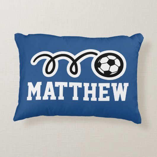 Aangepaste kinder kussen met schattig voetbal (Achterkant)