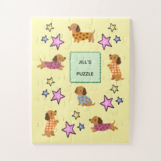 Aangepaste Kinder Legpuzzel met Mopshond en Sterre (Verticaal)