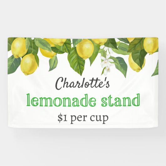 Aangepaste Kinder limonade stand banner (Horizontaal)
