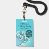 Aangepaste Kinder monster-tekstbadges Badge (Voorzijde met lanyard)