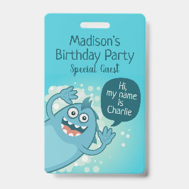 Aangepaste Kinder monster-tekstbadges Badge