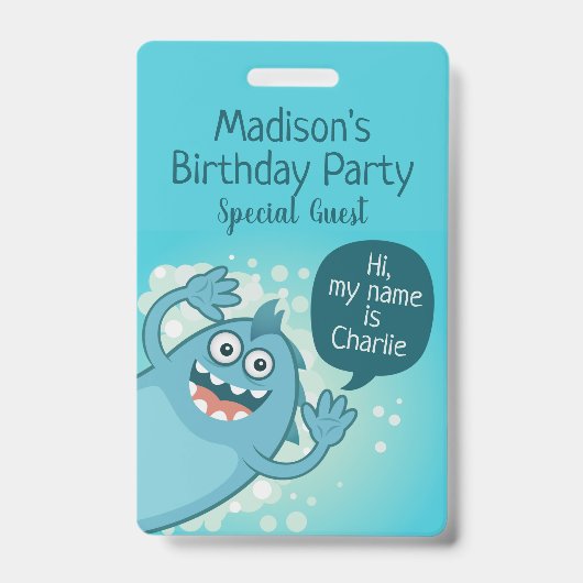 Aangepaste Kinder monster-tekstbadges Badge (Voorzijde)