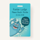 Aangepaste Kinder monster-tekstbadges Badge (Achterkant)