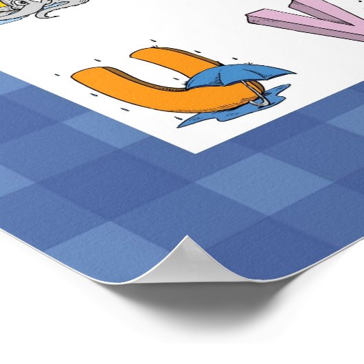 Aangepaste Kinder naam / alfabet Poster (Hoek)