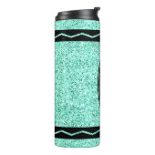 Aangepaste Kinder naam Aqua Glitter Crayon Drink T Thermosbeker (Gedraaid links)