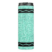 Aangepaste Kinder naam Aqua Glitter Crayon Drink T Thermosbeker (Achterkant)