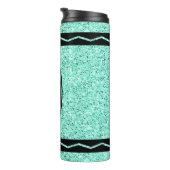 Aangepaste Kinder naam Aqua Glitter Crayon Drink T Thermosbeker (Geroteerd rechts)