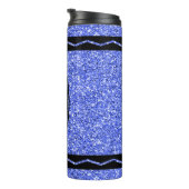 Aangepaste Kinder naam Blue Glitter Crayon Drink T Thermosbeker (Geroteerd rechts)
