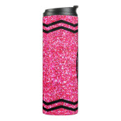 Aangepaste Kinder naam Hot Pink Glitter Crayon Tum Thermosbeker (Gedraaid links)