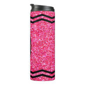 Aangepaste Kinder naam Hot Pink Glitter Crayon Tum Thermosbeker (Geroteerd rechts)