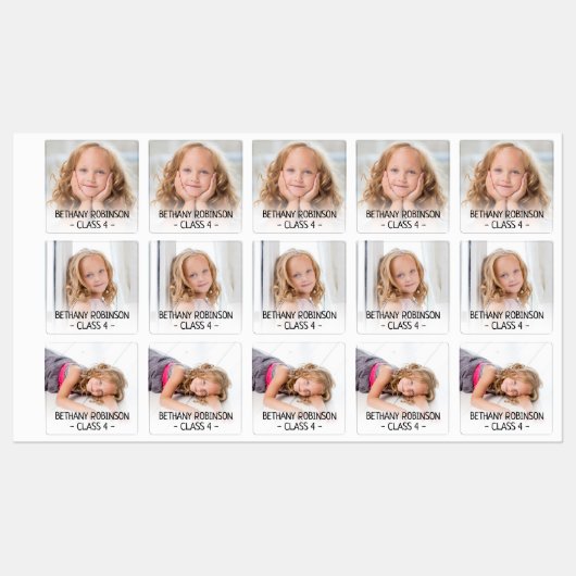 Aangepaste Kinder naam & schoolklas Labels (Vel)