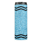 Aangepaste Kinder naam Sky Blue Glitter Crayon Tum Thermosbeker (Achterkant)