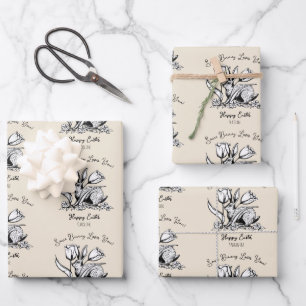 Aangepaste Kinder namen Sommige konijn houdt van j Inpakpapier Vel