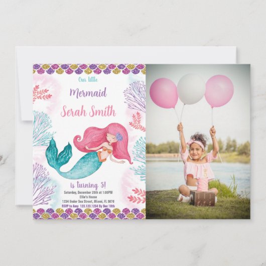 Aangepaste Kinder onder het Zee Party Nodig Kaart (Voorkant)