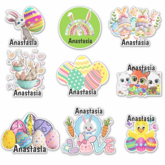 Aangepaste Kinder paaswijn-Sticker Sticker (Voorkant)