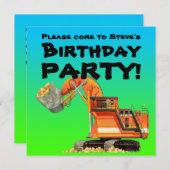 Aangepaste Kinder partij voor de bouw van graafmac Kaart (Voorkant / Achterkant)