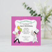 Aangepaste Kinder partijuitnodiging met uniek kuns Kaart (Staand voorkant)