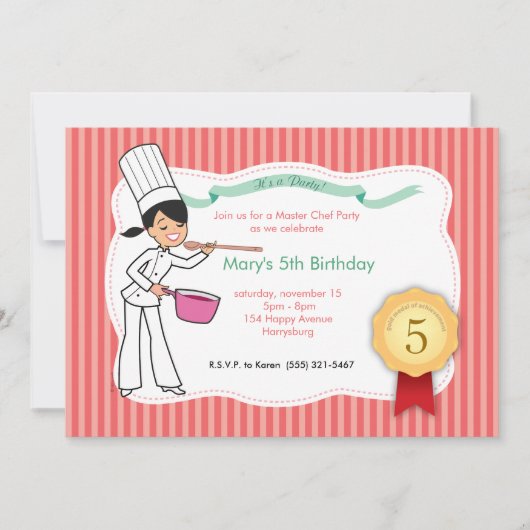 Aangepaste Kinder partijuitnodiging met uniek kuns Kaart (Voorkant)