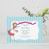 Aangepaste Kinder partijuitnodiging met uniek kuns Kaart (Staand voorkant)