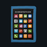 Aangepaste kinder portemonnee met kleurrijke app-p<br><div class="desc">Gepersonaliseerde kinder portemonnee met kleurrijke app-pictogrammen. Smartphone/ipad computerschermontwerp. Geeky cadeauidee voor jongens en meisjes.</div>