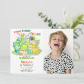 Aangepaste Kinder prehistorische feestuitnodiging Kaart (Staand voorkant)