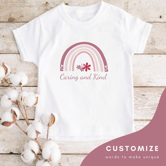 Aangepaste Kinder regenboogflora T-shirt