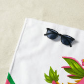 Aangepaste Kinder Roze Cartoon Dragon Strandlaken (In situ)