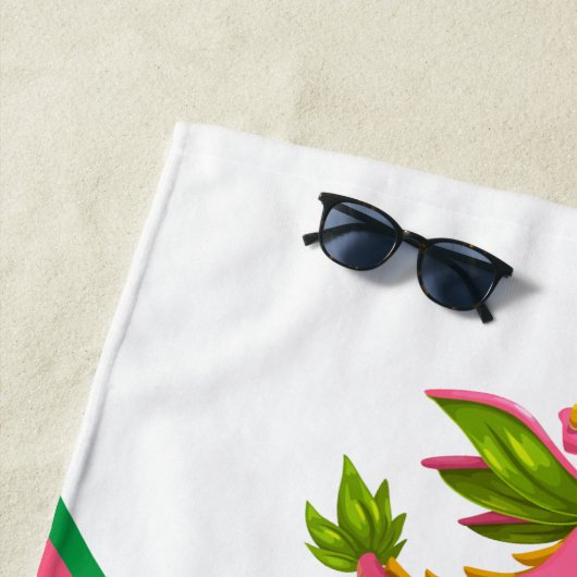 Aangepaste Kinder Roze Cartoon Dragon Strandlaken (In situ)