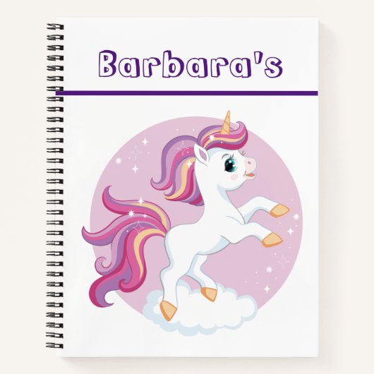 Aangepaste Kinder schets eenhoorn Notitieboek (Voorkant)