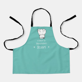 Aangepaste Kinder Schorten Chef in training L/Blau
