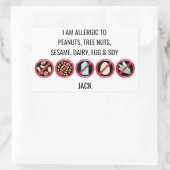 Aangepaste Kinder Sesammoer Zuivel Soja Eiallergie Rechthoekige Sticker (Tas)