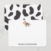 Aangepaste Kinder set Koeien bevestigen Bedankkaart (Voorkant / Achterkant)