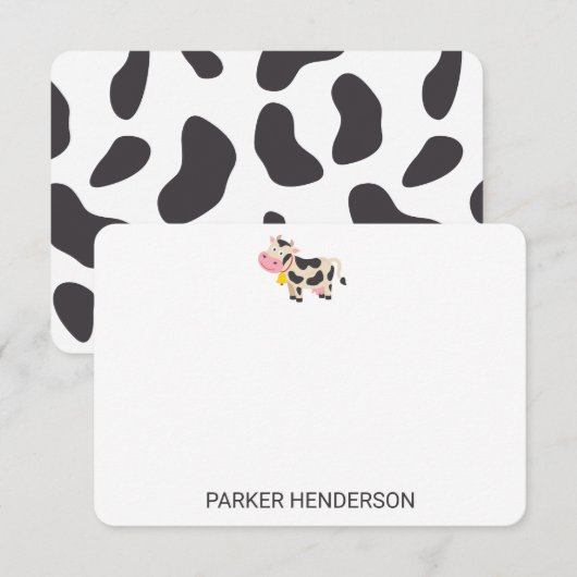 Aangepaste Kinder set Koeien bevestigen Bedankkaart (Voorkant / Achterkant)