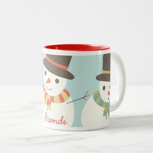 Aangepaste Kinder Snowman Party Mok (Voorkant rechts)