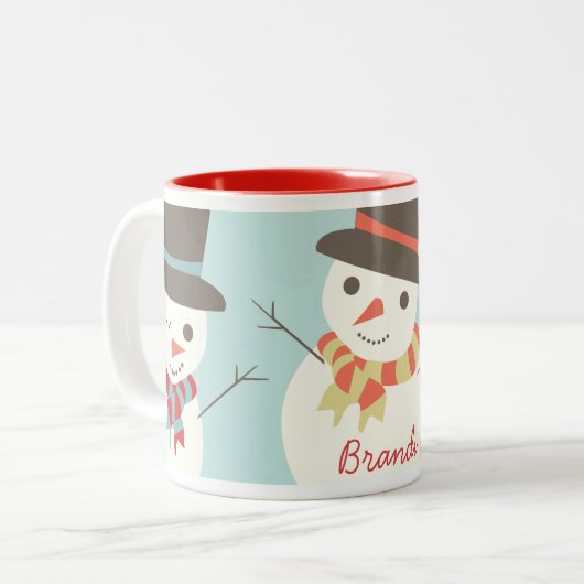 Aangepaste Kinder Snowman Party Mok (Voorkant links)