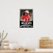 Aangepaste Kinder Sportfoto's, naam en teamPosters Poster (Keuken)