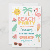 Aangepaste Kinder strand verjaardagsuitnodiging en Kaart (Voorkant)